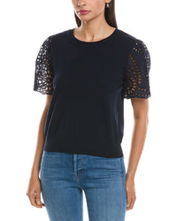Nanette Nanette Lepore Eyelet Sleeve Knit Top