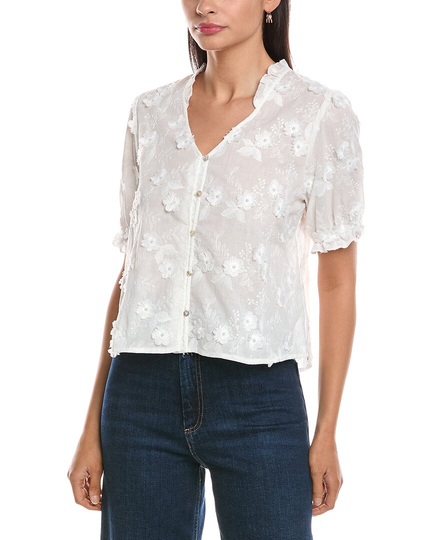 Nanette Nanette Lepore Embroidered Floral Applique Blouse