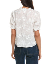 Nanette Nanette Lepore Embroidered Floral Applique Blouse