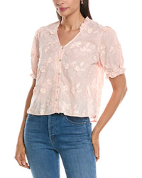 Nanette Nanette Lepore Embroidered Floral Applique Blouse