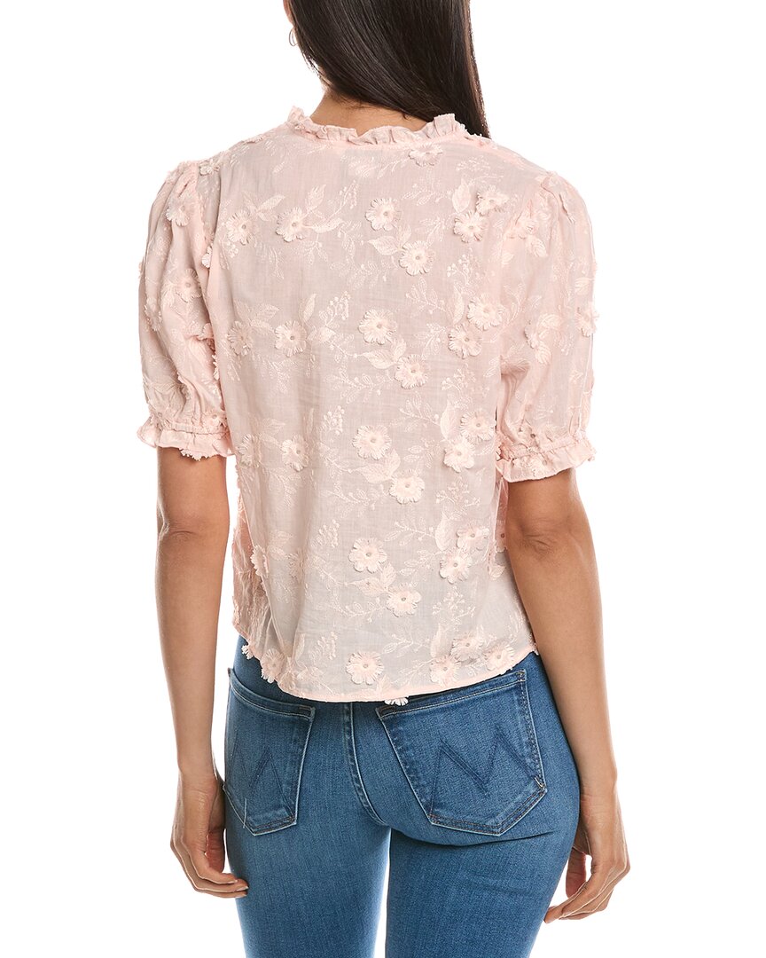 Nanette Nanette Lepore Embroidered Floral Applique Blouse