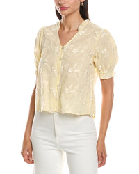 Nanette Nanette Lepore Embroidered Floral Applique Blouse
