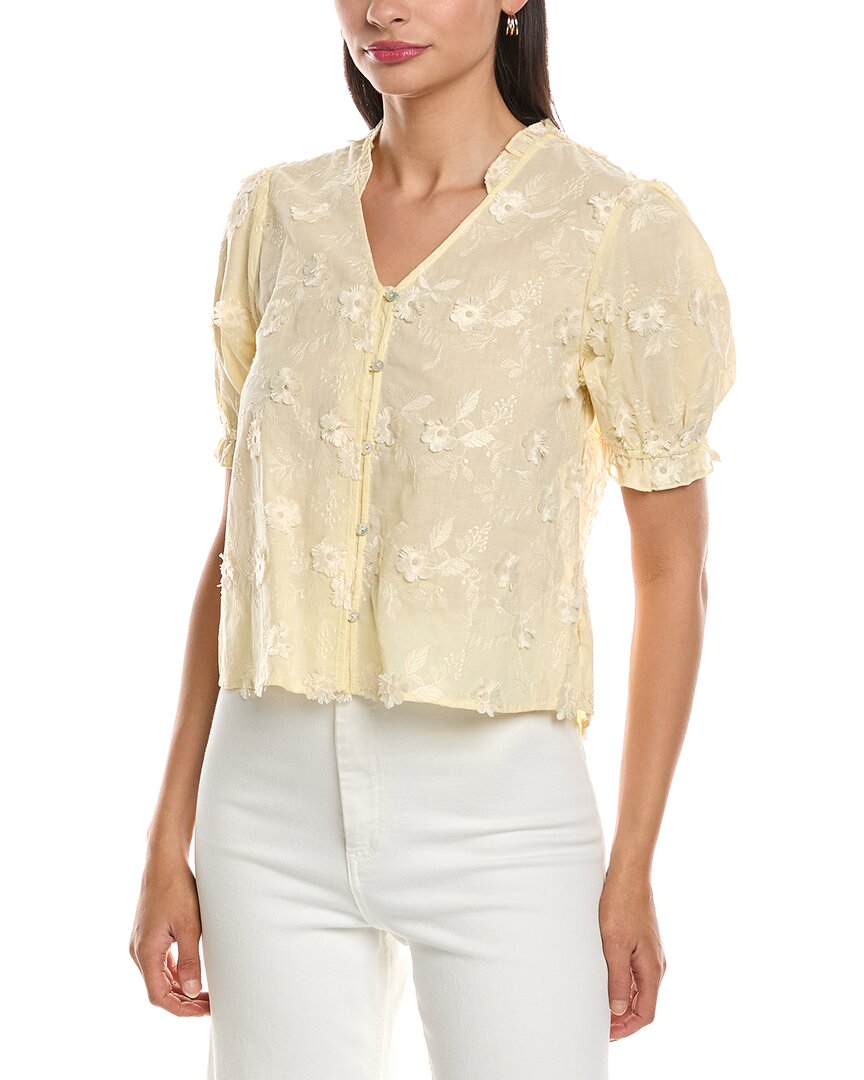 Nanette Nanette Lepore Embroidered Floral Applique Blouse