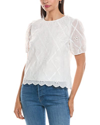 Nanette Nanette Lepore Embroidered Eyelet Blouse
