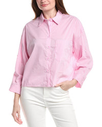 Renuar Woven Button Front Blouse
