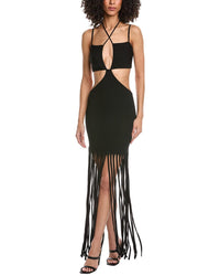 Lapointe Crepe Matte Cutout Strap Midi Dress