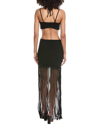 Lapointe Crepe Matte Cutout Strap Midi Dress