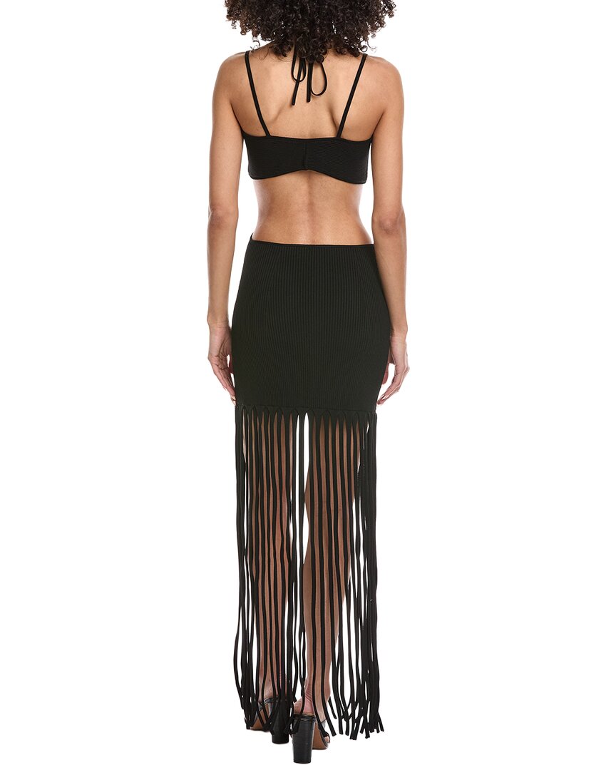 Lapointe Crepe Matte Cutout Strap Midi Dress