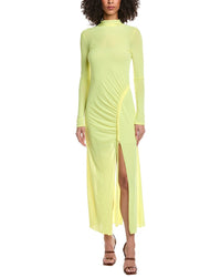 Lapointe Mesh Fitted Bias Tab Slit Dress