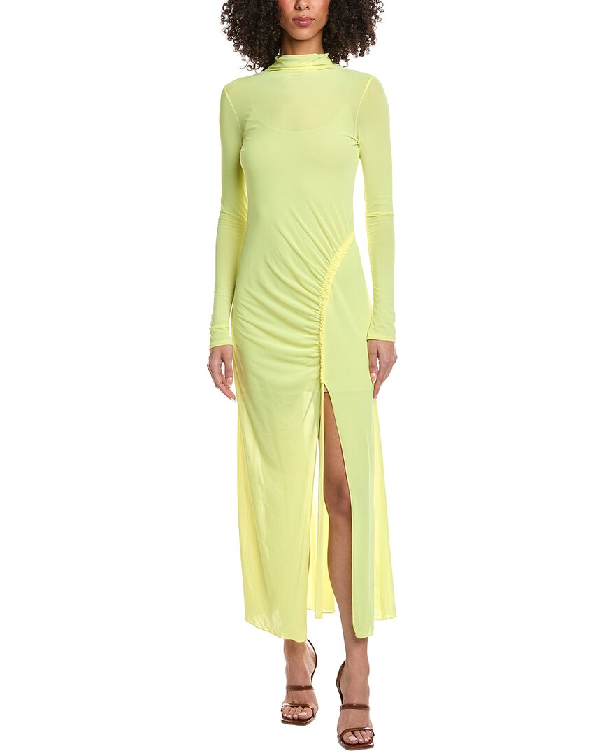 Lapointe Mesh Fitted Bias Tab Slit Dress