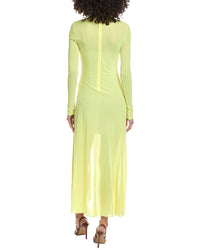 Lapointe Mesh Fitted Bias Tab Slit Dress