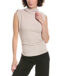 Michael Stars Campbell Ruched Mock Neck T-Shirt