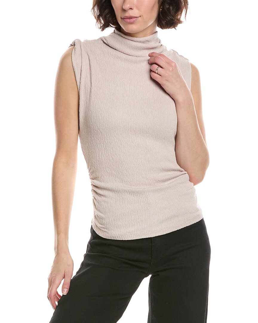 Michael Stars Campbell Ruched Mock Neck T-Shirt