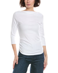 Michael Stars Asha 3/4 Sleeve Straight Neck Top
