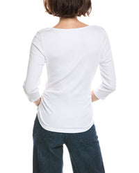 Michael Stars Asha 3/4 Sleeve Straight Neck Top