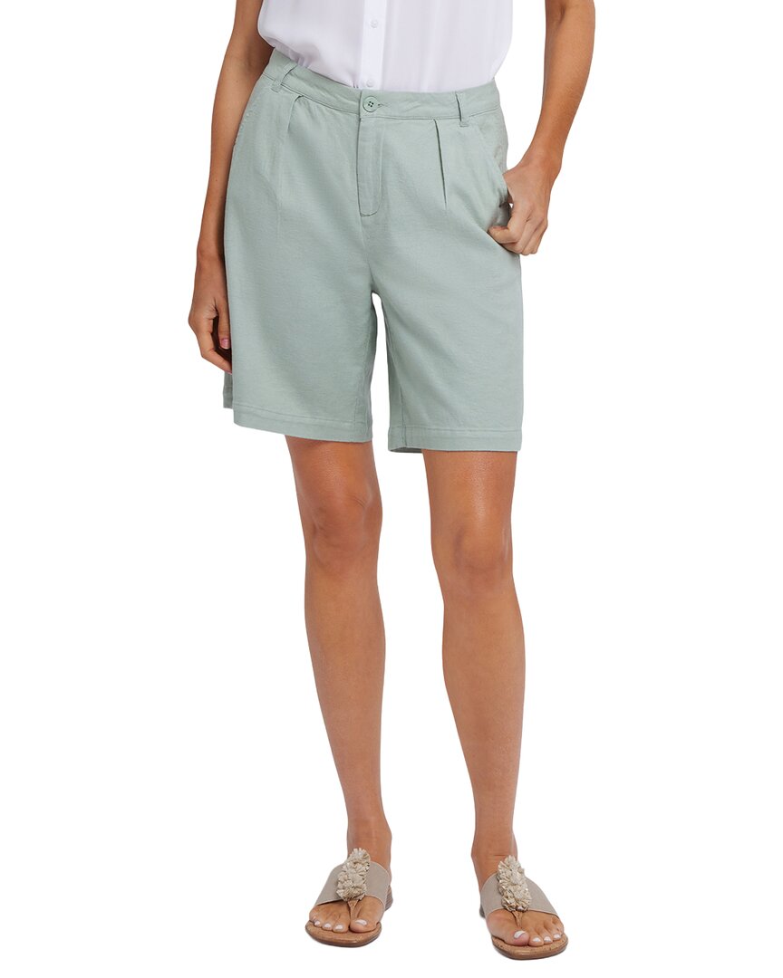 Nydj Relaxed Linen-Blend Tomatillo Short