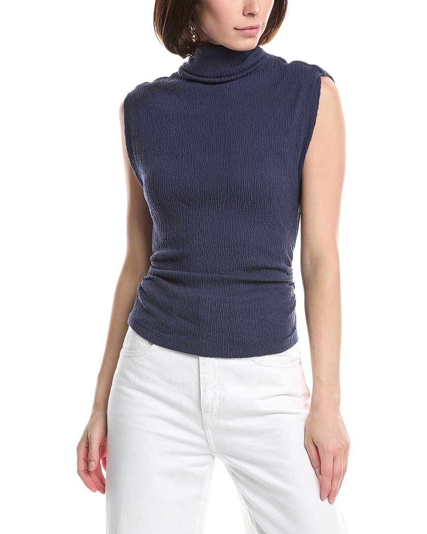 Michael Stars Campbell Ruched Mock Neck T-Shirt