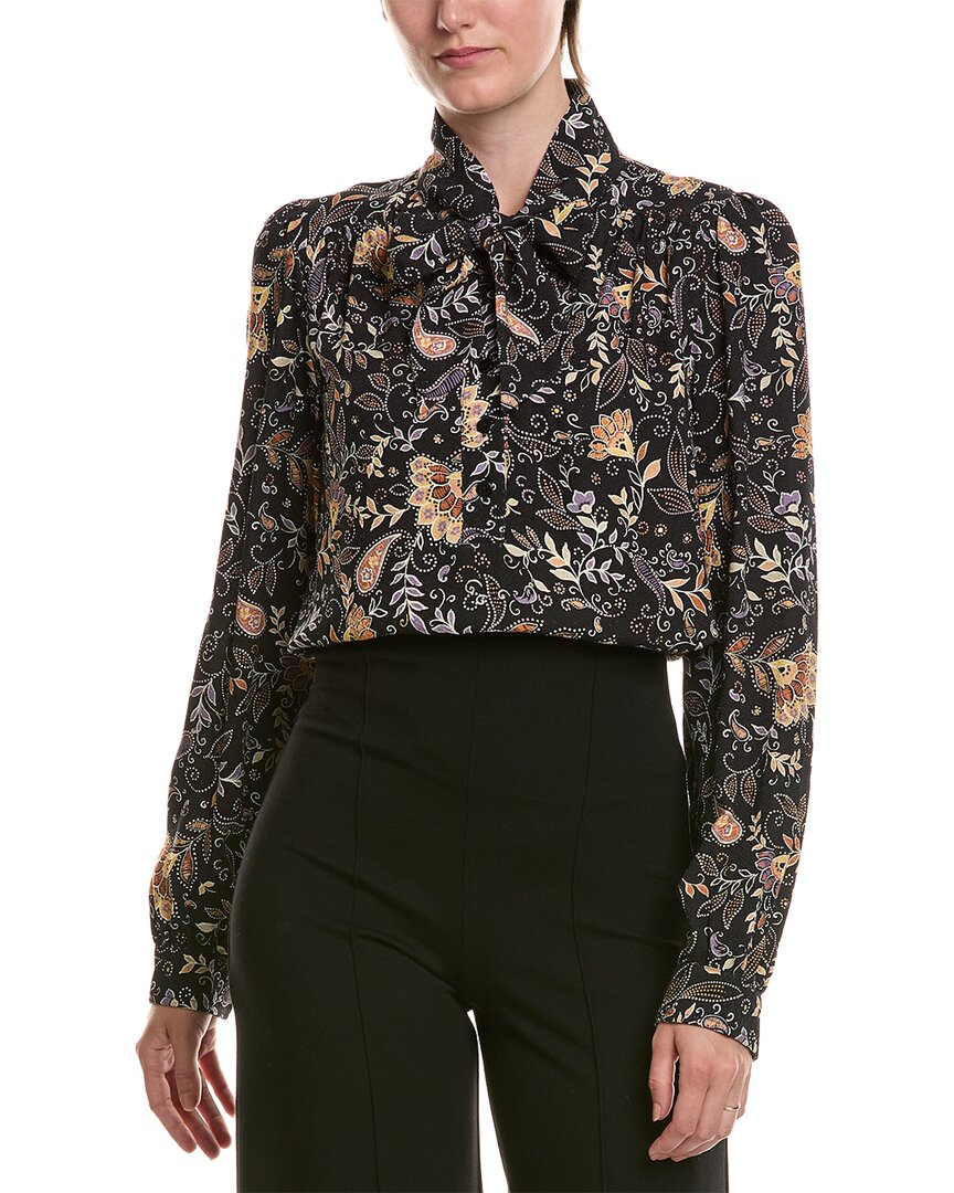 Michael Stars Michael Stars Alexei Printed Pussy Bow Blouse