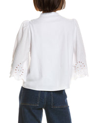 Nicole Miller Linen-Blend Blouse