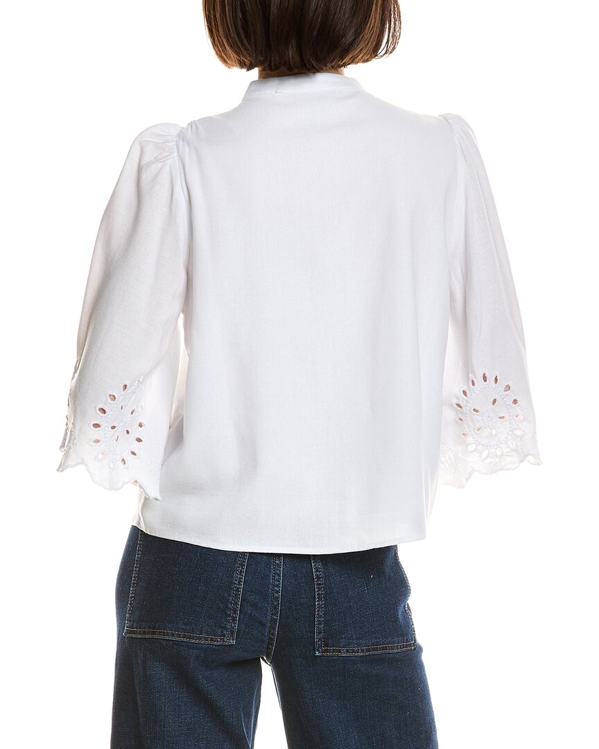 Nicole Miller Linen-Blend Blouse