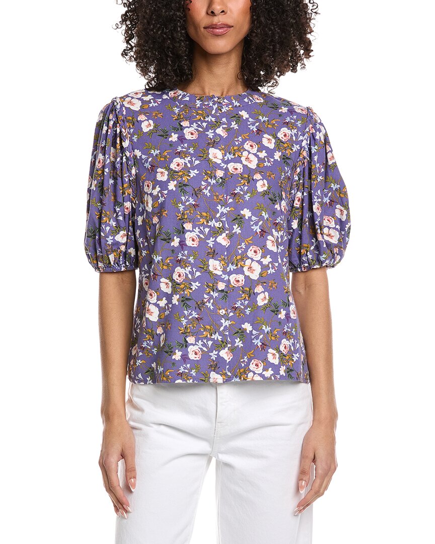 Nicole Miller Linen-Blend Blouse