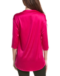 Fabiana Filippi Silk-Blend V-Neck 3/4 Sleeve Top
