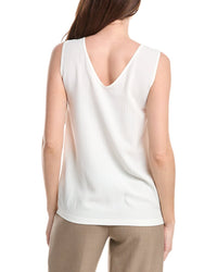 Fabiana Filippi Seersucker Silk-Blend Tank