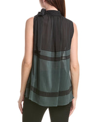 Fabiana Filippi Color Striped Silk-Blend Top