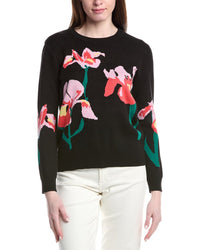 T Tahari Flower Jacquard Top