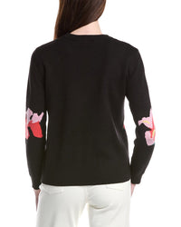 T Tahari Flower Jacquard Top