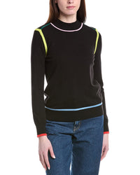 T Tahari Jersey Multicolor Tipping Pullover