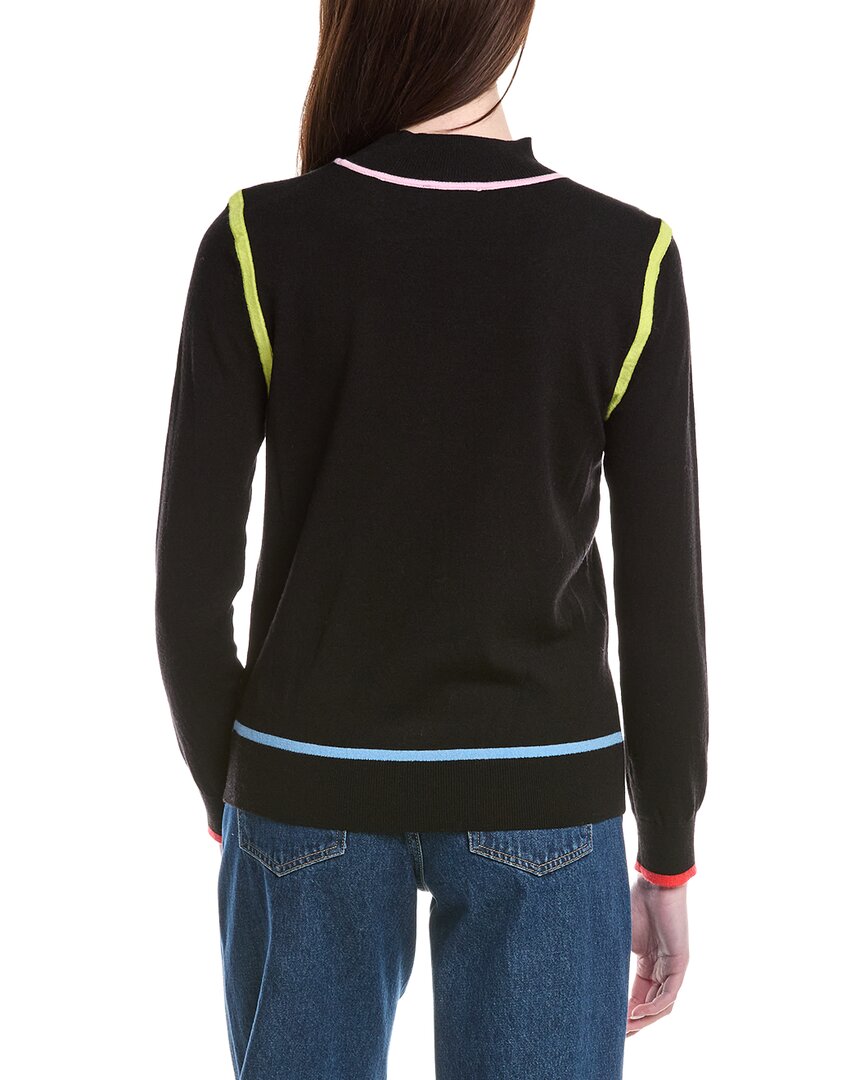 T Tahari Jersey Multicolor Tipping Pullover