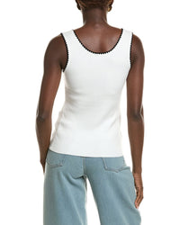 T Tahari Sleeveless Scoop Neck Rib Top