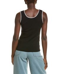 T Tahari Sleeveless Scoop Neck Rib Top