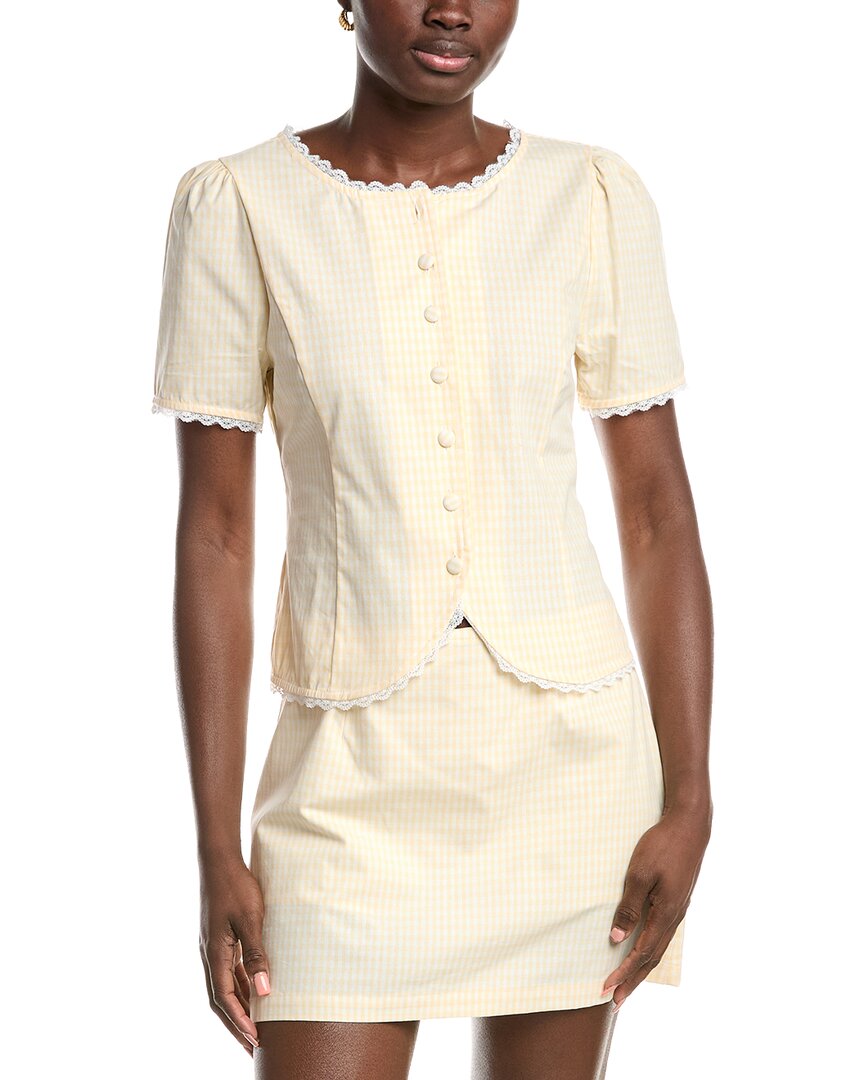 French Connection Lace Trim Blouse