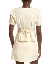 French Connection Lace Trim Blouse