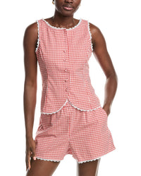 French Connection Lace Trim Poplin Vest
