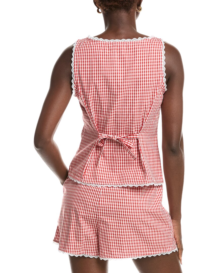 French Connection Lace Trim Poplin Vest