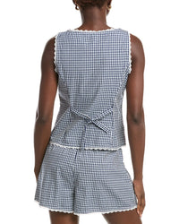 French Connection Lace Trim Poplin Vest