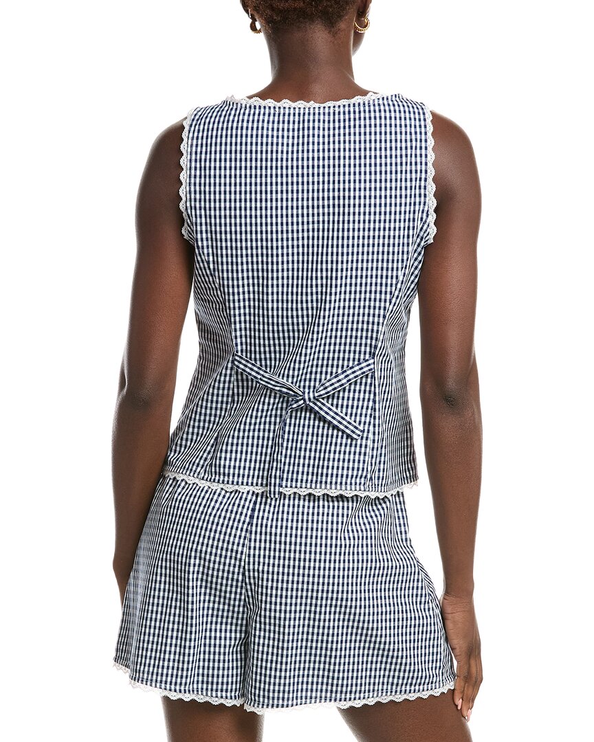 French Connection Lace Trim Poplin Vest