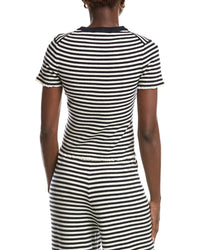 French Connection Stripe Ribbed Top