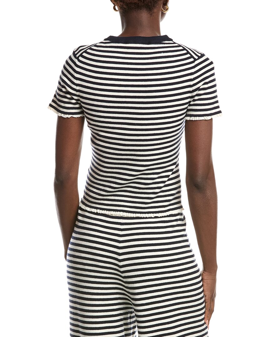 French Connection Stripe Ribbed Top