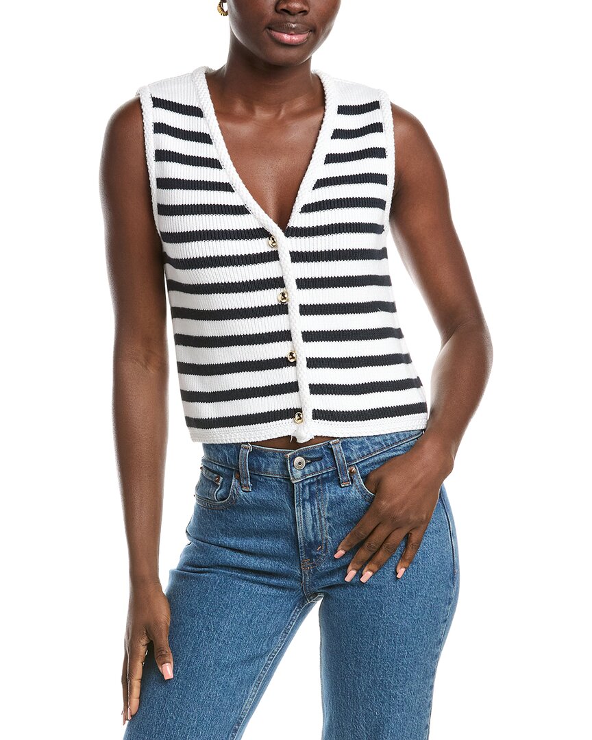 French Connection Stripe V Neck Cardigan