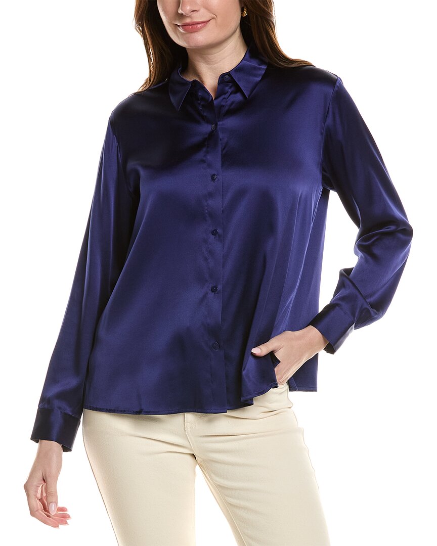 Eileen Fisher Classic Collar Silk-Blend Shirt