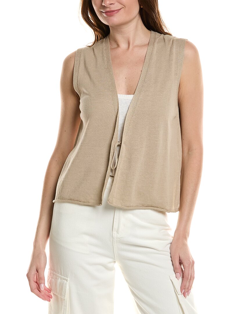 Eileen Fisher V-Neck Linen-Blend Vest
