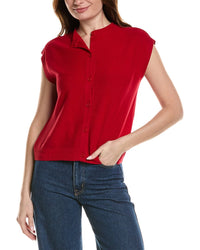 Eileen Fisher Petite Crewneck Linen-Blend Vest