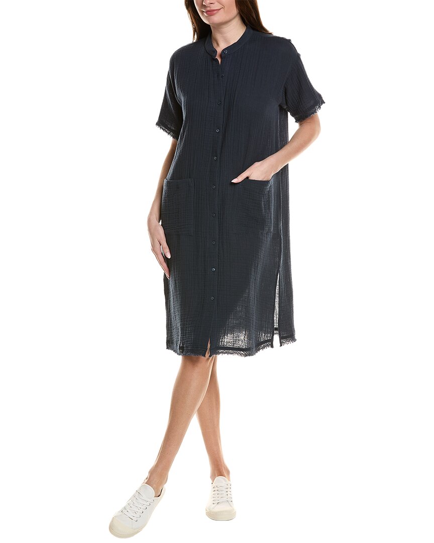 Eileen Fisher Petite Mandarin Collar Shirtdress