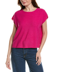 Eileen Fisher Crewneck Linen-Blend Boxy Sweater