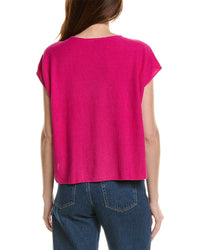 Eileen Fisher Crewneck Linen-Blend Boxy Sweater