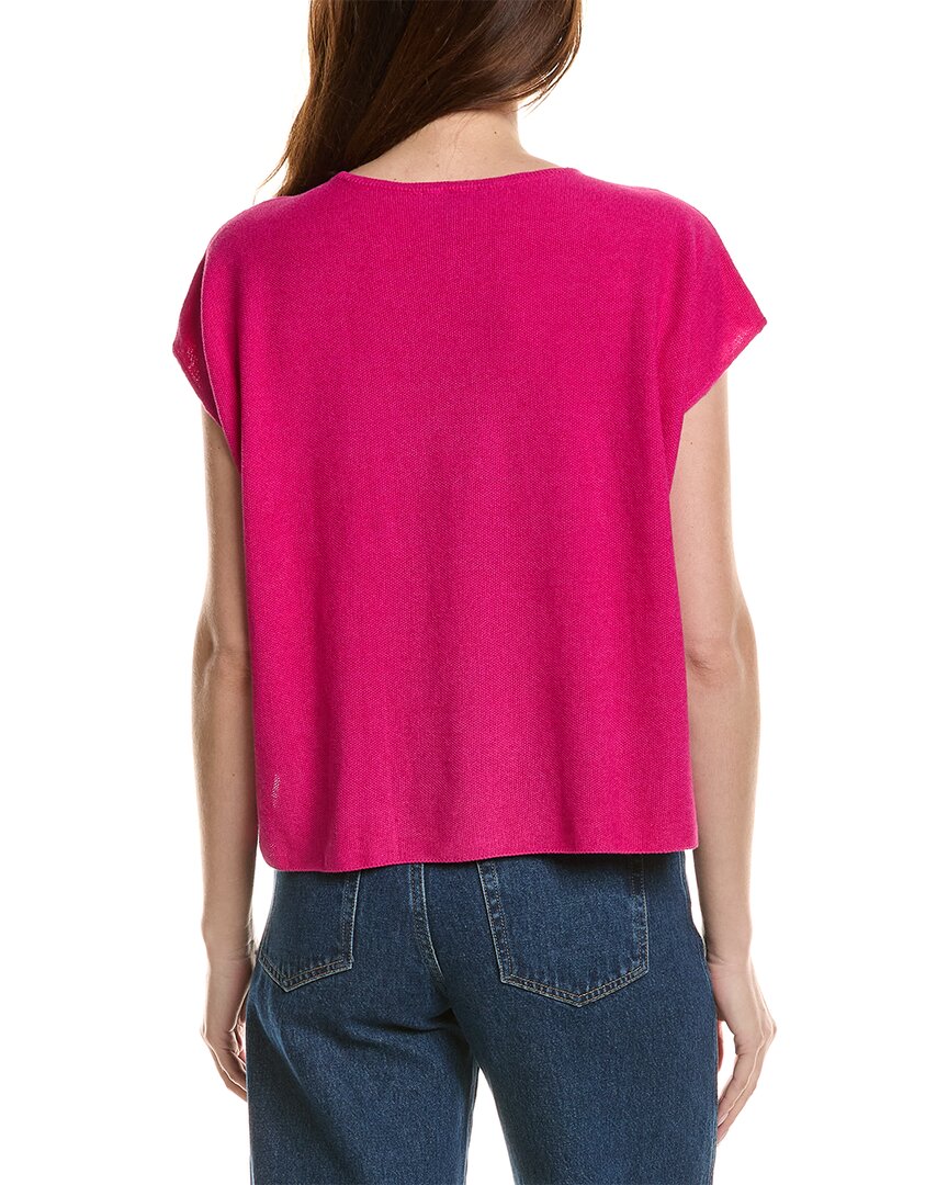 Eileen Fisher Crewneck Linen-Blend Boxy Sweater